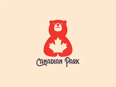 Canadian Park Logo bear bear logo branding canada canada leaf creative concept hidden leaf leaf logo maple maple leaf maple logo minimalist minimalist logo modern negative space polar polar bear polar bear logo polar logo
