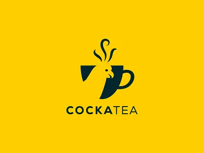 Cocka Tea Logo cock cock logo cocka cockatea coffee coffee logo cup cup logo design hen hen logo hidden logo logo design minimalist negative space rooster rooster logo tea tea logo