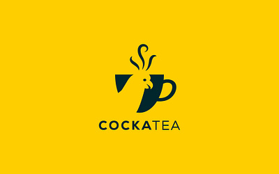 Cocka Tea Logo cock cock logo cocka cockatea coffee coffee logo cup cup logo design hen hen logo hidden logo logo design minimalist negative space rooster rooster logo tea tea logo