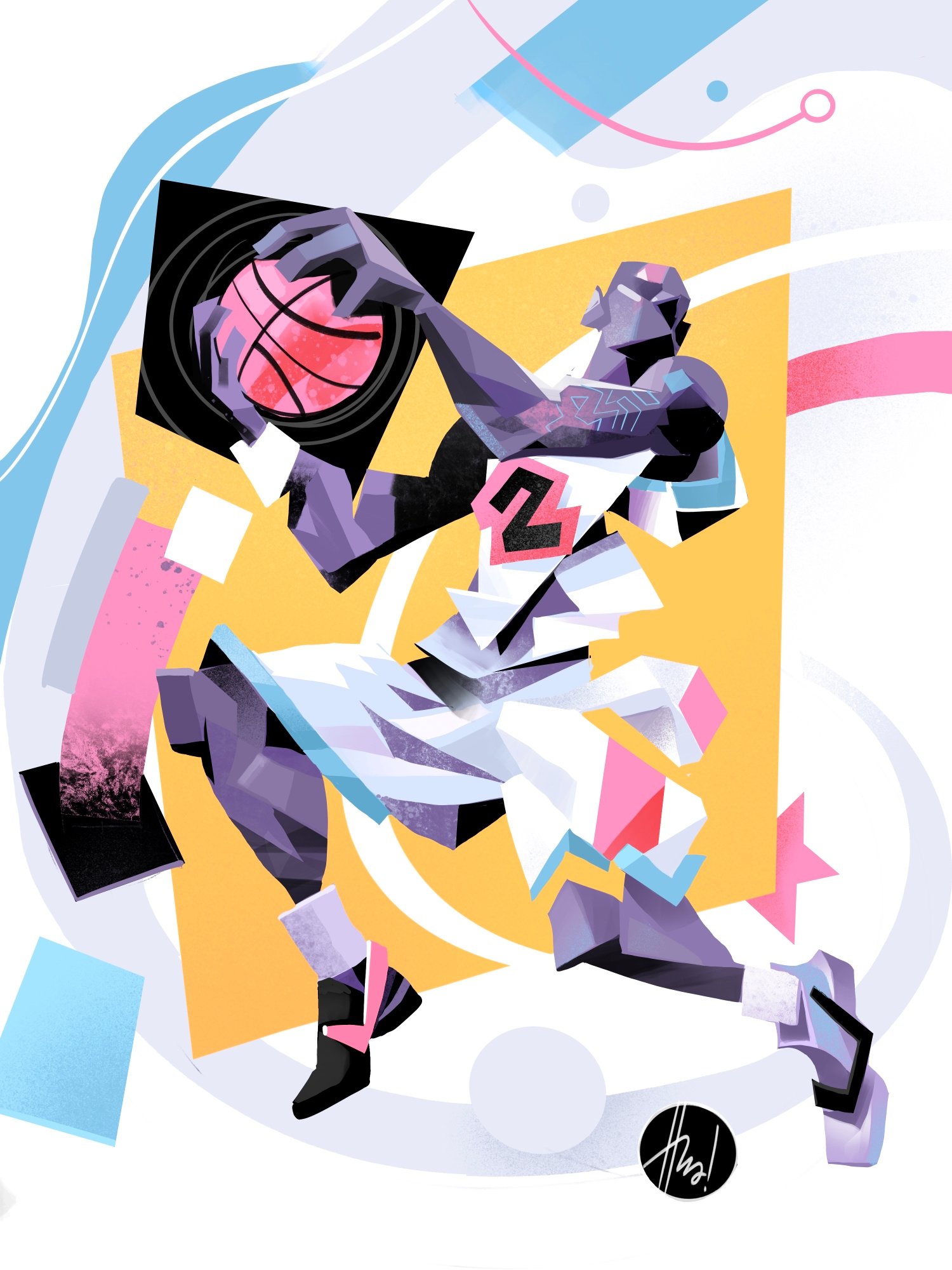 Ring Attack basketball hero best player brand mascot illustration march madness mvp slam dunk sport mascot super star