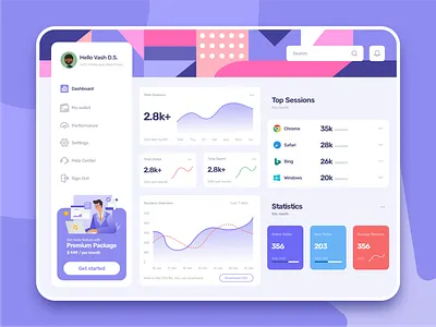 Dashboard :) app branding clean colorful dashboard design geometry homepage illustration logo mobile purple service simple ui website