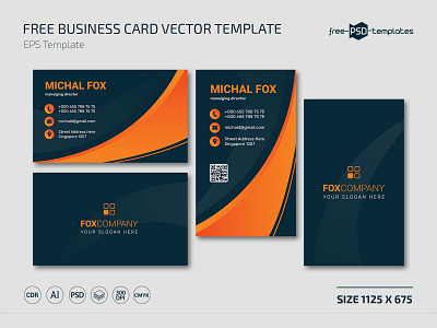 Free Business Card Vector Template business card cards free freebie photoshop psd template templates vector