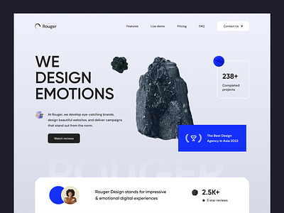 Rouger Website design design agency landing page logo ui uidesign uiux user interface design webdesign website design