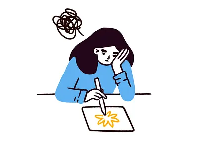 Overthinking anxiety emotions illustration overthinking portrait