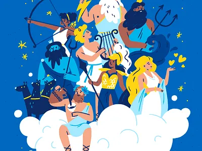 Greek Gods and Goddesses ancient greece childrens illustration goddess gods greek illustration kidlit kids book mythology zeus