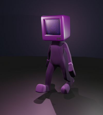 Robotic character 3/4 view 3d 3d character 3d model