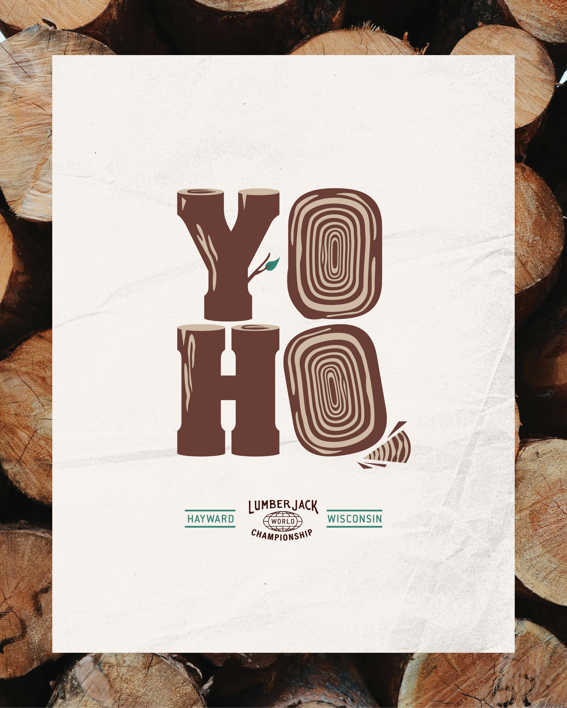 Lumberjack's Call: World Lumberjack Championship event branding typography