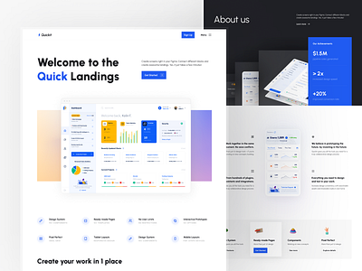 Quickit – Figma Theme for Landings builder dark ecommerce figma free freebie home kit landing library page quickit template theme udix ui ui8 ux web white