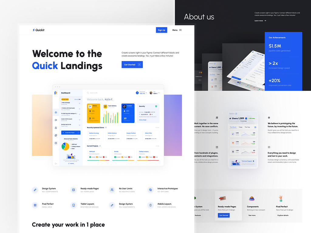 Quickit – Figma Theme For Landings By Nikolay K. On Dribbble