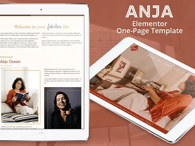 ANJA - One Page Elementor Template branding elementor graphic design template webdesign