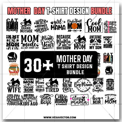 Print Ready for POD Trendy and Fun Mother day Designs 30+ Shirt mothers day shirt