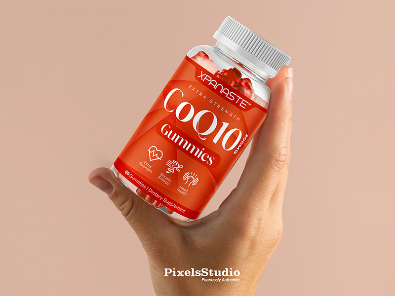 Branding That Speaks Louder Than Words! 🔥 | by Pixels Studio 3d 60 gummies amazon listing branding coq10 design dietary supplement graphic design gummies illustration label label design mockup packaging packaging design pixelsstudio product packaging supplement supplement label design xpanaste