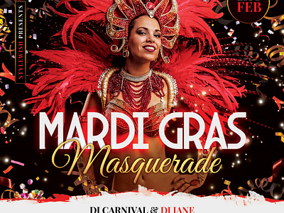 Mardi Gras Flyer carnaval carnival design download envato flyer graphic design graphicriver mardi gras parade poster psd ribbon template