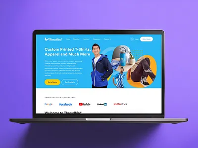 Threadbird Website Mockup branding design graphic design logo mockup ui ux vector website