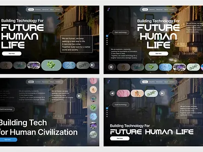 Future Human Life Hero Section 3d animation branding clean ui hero illustration motion graphics nasa section spacex tesla ui uiux