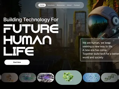Future Human Life Hero Section v.1 3d animation astronout branding clean ui dailyui illustration motion graphics nasa spacex ui uiux