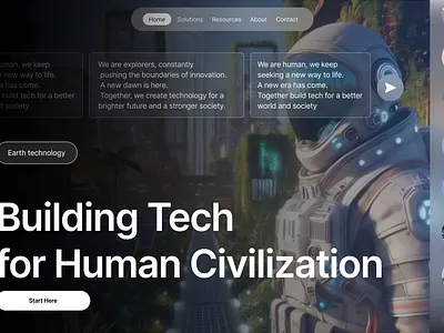 Future Human Life Hero Section v.3 3d animation branding clean ui dailyui illustration logo motion graphics nasa ui uiux