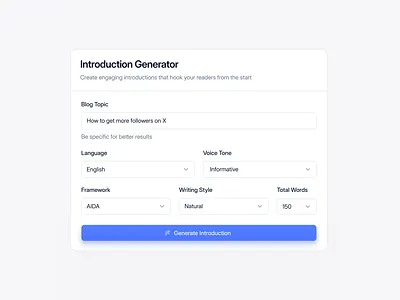 Introduction Generator figma ui uiux ux ux design web design website website design