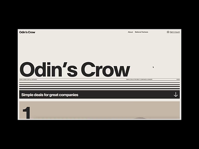 Odin's Crow Home Page 3d bussines company design grid investment site typography website