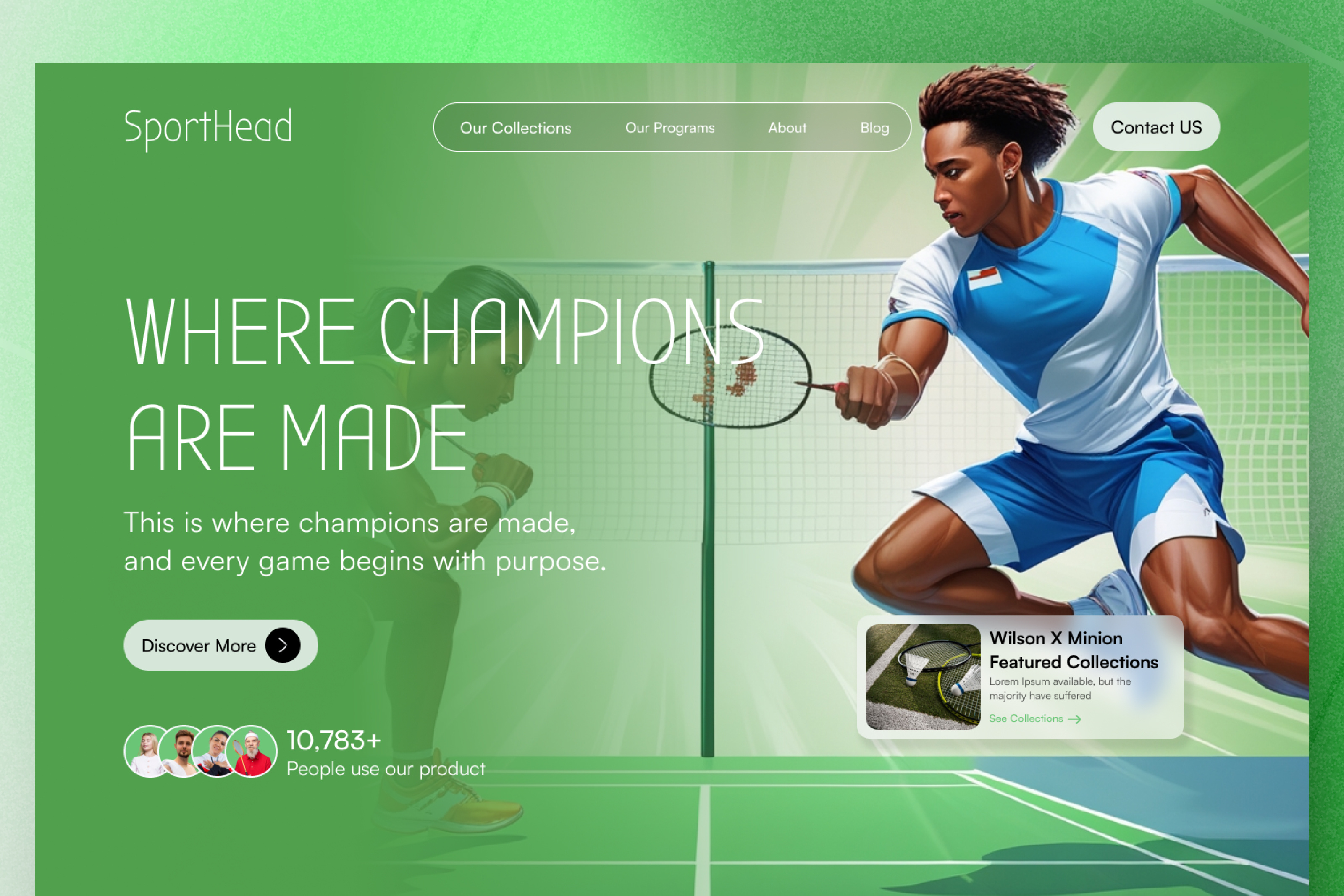 SportHead - Sport E-commerce Landing Page Website antdesk clean e commerce ecommerce efat efatuix esport football home page landing page marketplace shop sport sports sports landign page sports website ui design ui ux website design