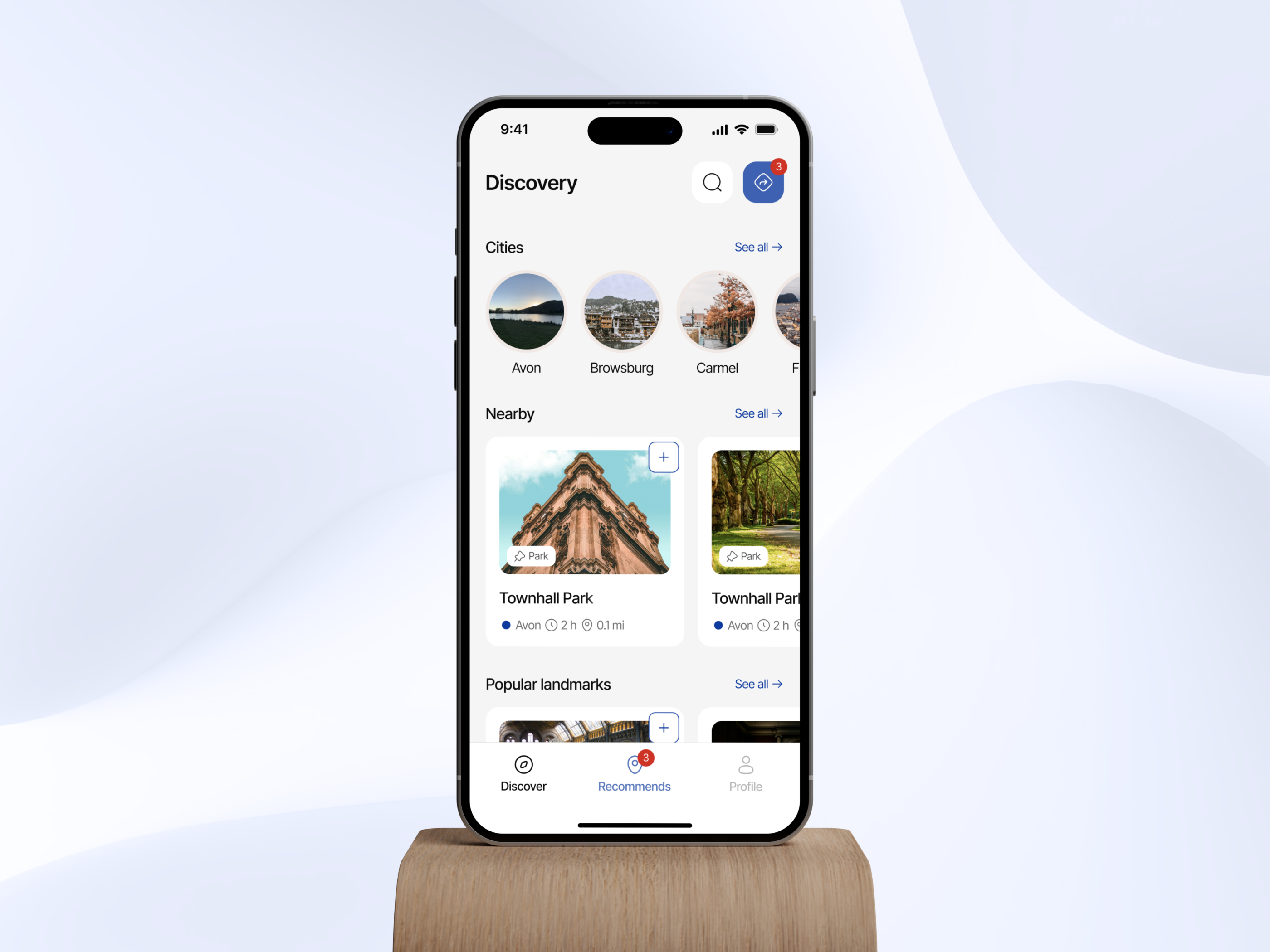City Exploration App — Travel & Itinerary Planner UI destination guide