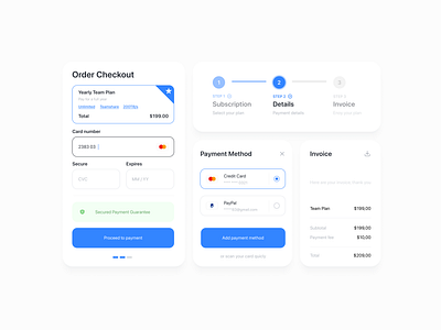 Digital Product Checkout Components checkout components credit card ecommerce form gumroad list minimal mobile modal order order details pay payment purchase ui user interface ux ux design