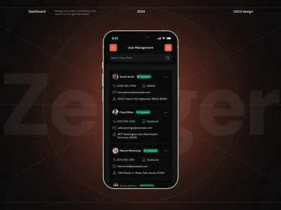 User Management System — Dashboard UI for Web & Mobile profile manager
