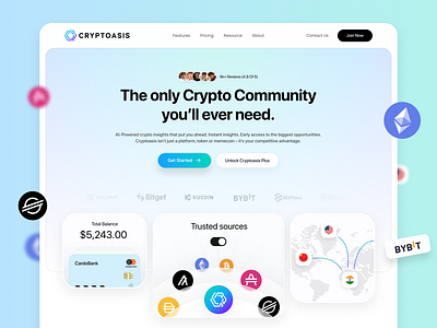 The Ultimate Crypto Community Website 🚀 ai bitcoin crypto crypto community hero light mood product design ui ux design uxui wallet website