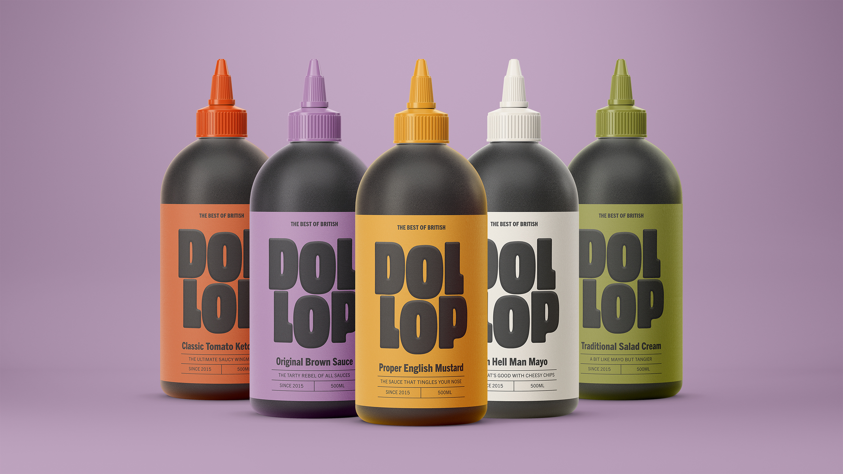Dollop bold branding brand identity branding condiment condiments design food graphic design label design packaging packaging design sauce