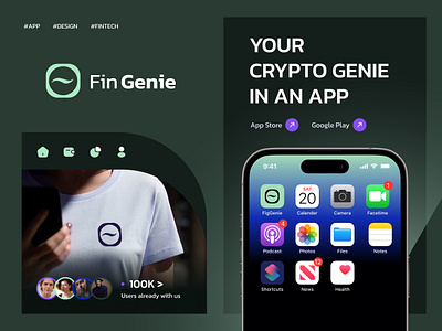 Branding for fintech app I FinGenie applicaiton branding crypto design e banking finance fintech fulcrum graphic design inspiration logo management minimalism ui ux