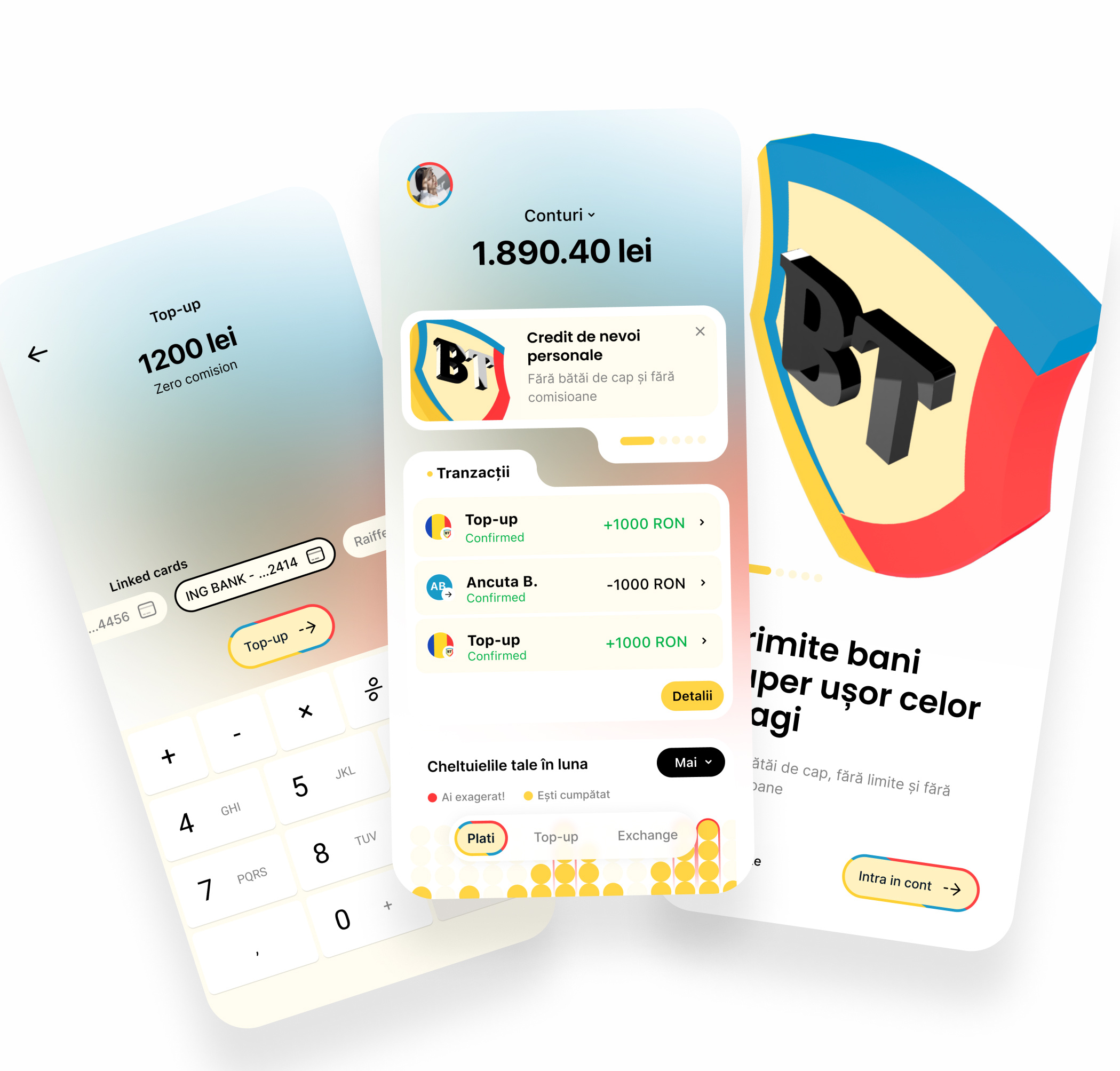 BT mobile app banking fintech mobile ui ux