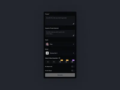 Text to video Options ai design figma saas ui uiux ux ux design web design website