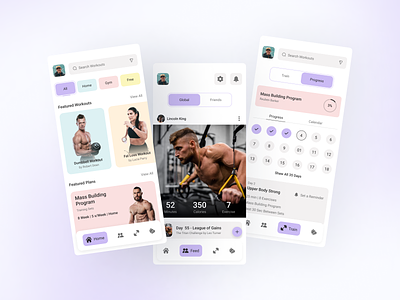 Fitness & Workout App android app app app screen design application design fitness fitness app ios ios app mobile mobile app mobile app design mobile apps mobile ui ui ui design ux ux ui design workout workout app