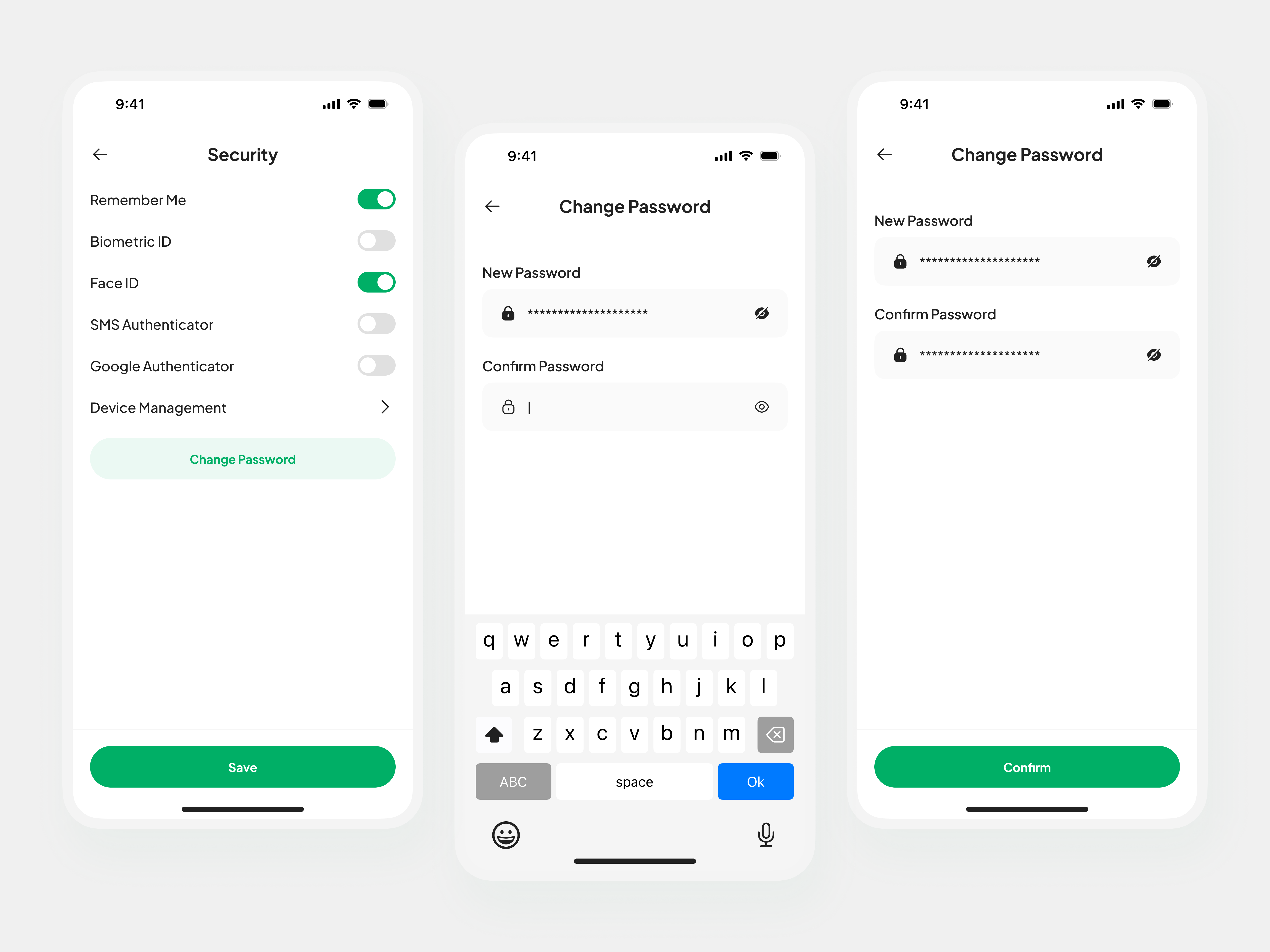 Mokopi - Account, Security, Change Password flow | Mobile UI Kit admin dashboard ai gaent brand identity branding clean delivery e commerce exploration graphic chart grocery store marketplace buzz minimalist online business retail shop saas travel ui web3 website design