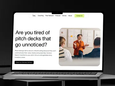 Landing Page Design for Investor Pitching Accelerator Service micro animation ui ux web design