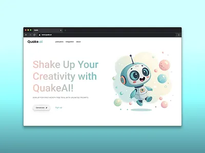 Quake.AI landing page ui website