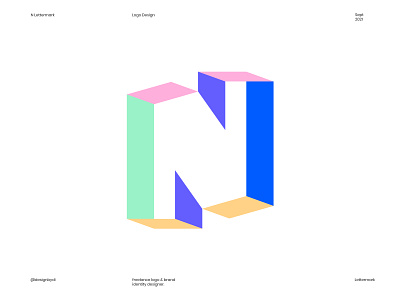 N Logo alphabet brand identity branding colorful fun identity lettermark logo logos minimal monogram n n logo