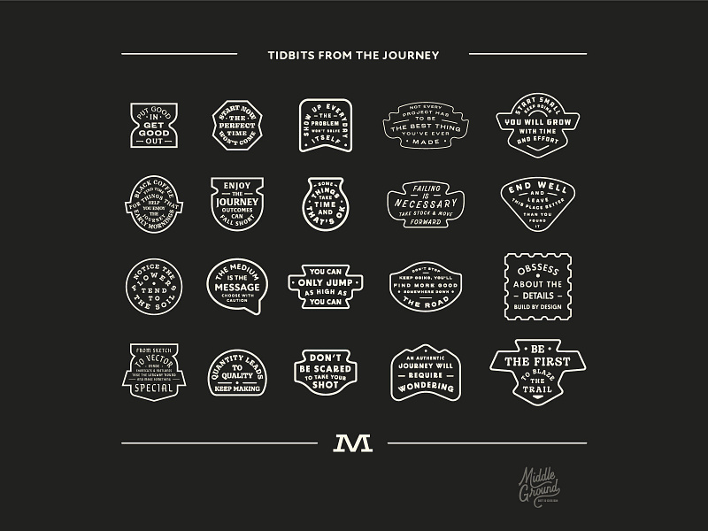 Tidbits From The Journey advice badge badge brand badge design badge lock up badge sketch branding compilation cream design iconography illustration layout logo sketch tidbit typography ui vector