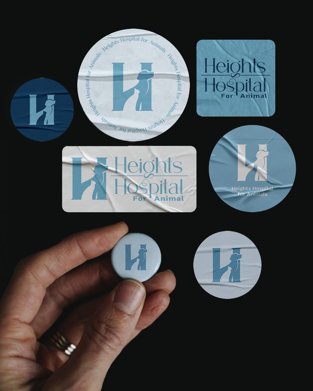 Heights Hospital For Animals animal hospital dribbble graphic design logo logo design logo design community logomark luxury branding minimal logo monogram pet care premium logo vector vet clinic