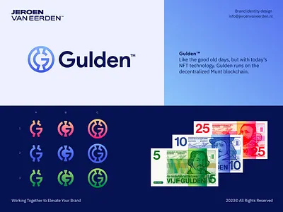 Gulden NFT - Logo Redesign brand identity design branding coin creative logo crypto crypto logo currency digital token dutch florin g gulden logo money monogram net logo netherlands nft payment visual identity design