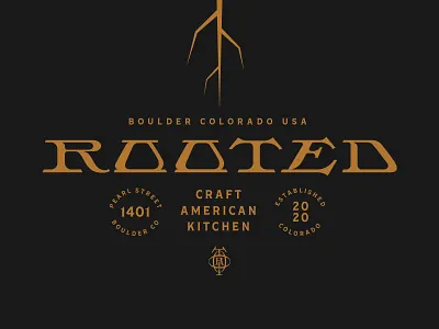 Rooted Kitchen Logotype boulder branding colorado lettering logo logotype restaurant brand restaurant logo root rooted type type design typography wells wells collins
