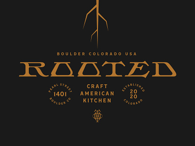 Rooted Kitchen Logotype boulder branding colorado lettering logo logotype restaurant brand restaurant logo root rooted type type design typography wells wells collins