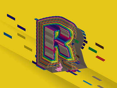 Flying Candy Alphabet / Letter R alphabet art candy design flying graphic design illustration letter rabbit typography vector