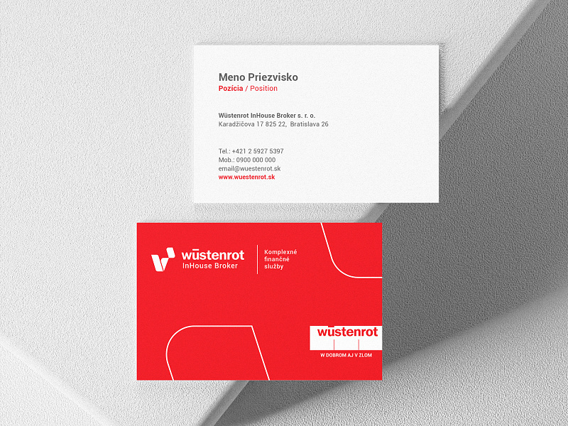 Business card Wüstenrot InHouse Broker branding business card corporate identity logo red