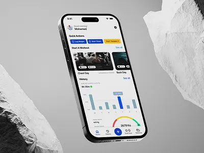 Fitness And Workout Tracker ai coach app ai fitness app ai gym ui fitness log fitness tracker gym app mobile app ui training app ui workout logging workout tracker