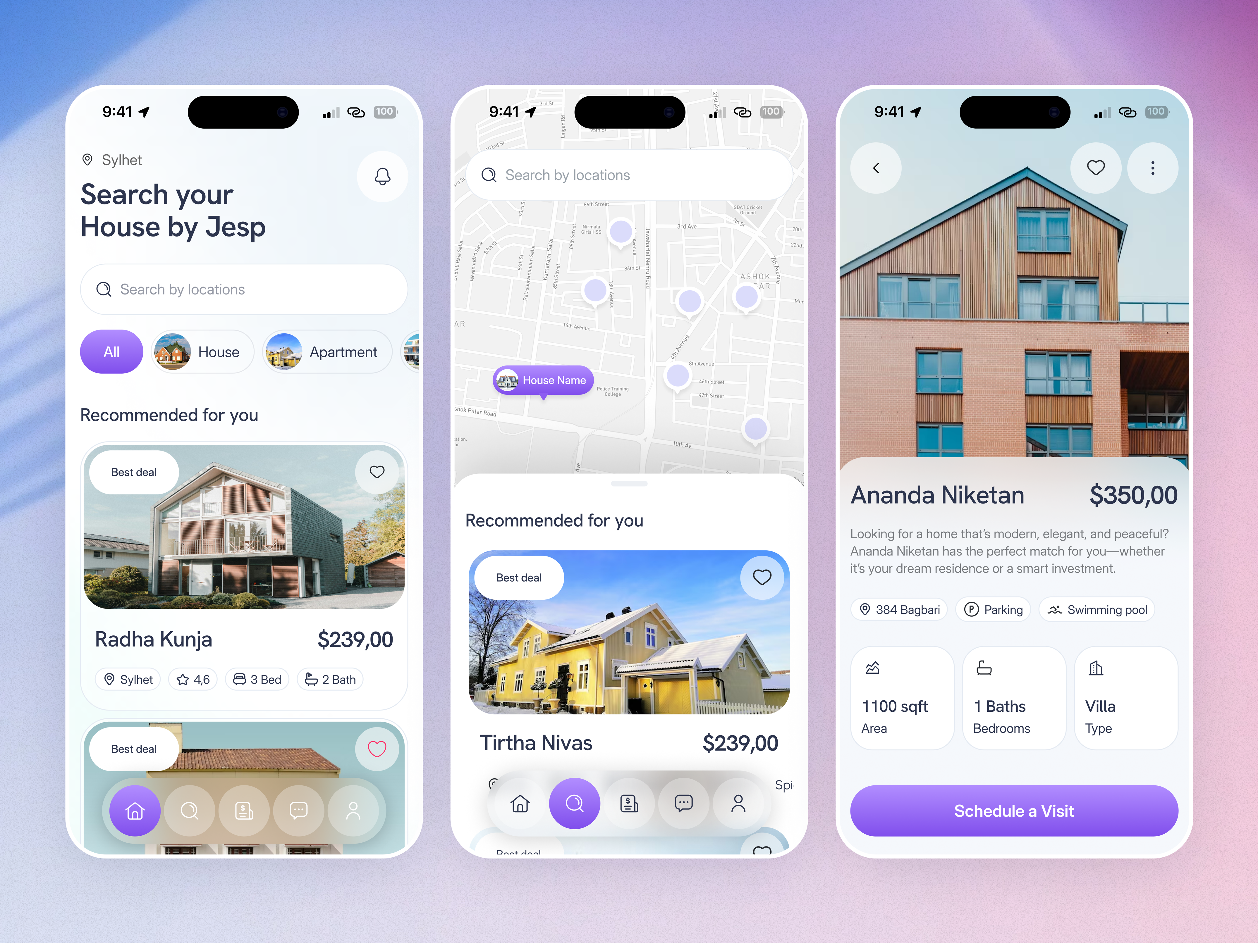 Jesp Real Estate App app design app design inspiration app design ui appshot best app design best dribbble shot best minimal design booking booking app clean ui estate property property management real estate app rent sales turjadesign