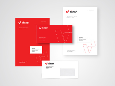 Envelopes Wüstenrot InHouse Broker branding corporate identity envelopes red