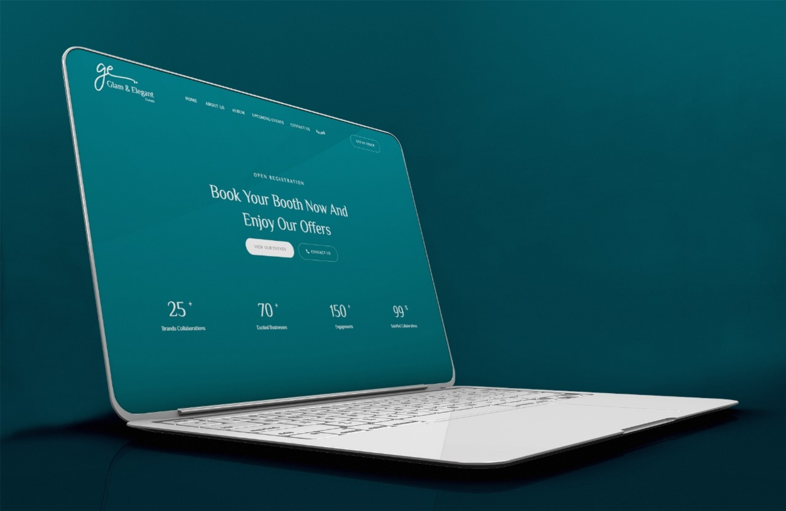 GLAM & ELEGANT EVENTS 3d branding logo ui