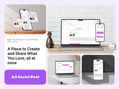 All Social Post: Share All Your Posts From 1 Place app branding development ui web app