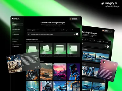 Imagify AI Image Generator web app figma UI kit ai ai saas design figma graphic design image generation imagify saas saasify saasify design ui uiux ux web app web app design